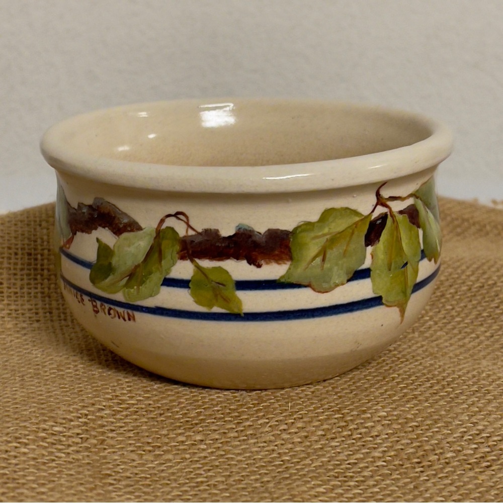 Vintage Casey pottery small stoneware bowl signed by Janice Brown